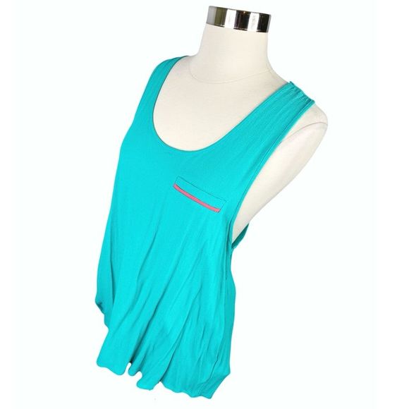 Prabal Gurung for Target Teal Pebble Racerback Tank Top - Size Large - Picture 3 of 6